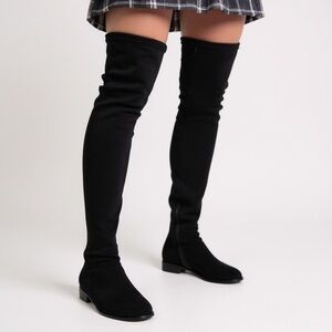 Charles by Charles David Gammon Black‎ Suede Over-the-Knee Thigh High Boots Glam